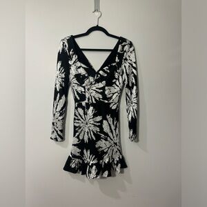 Long Sleeve Printed Dress The Population